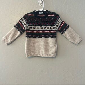 Mayoral knit wool and alpaca blend fair isle knit sweater size 18 months